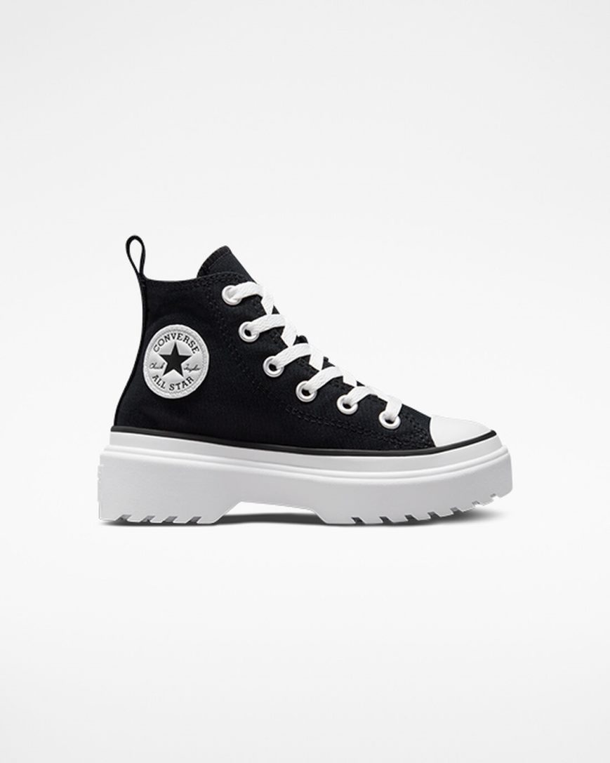 Dívčí Boty Na Platformy Converse Chuck Taylor All Star Lugged Lift Platene Vysoké Černé Bílé | CZ HTUA54